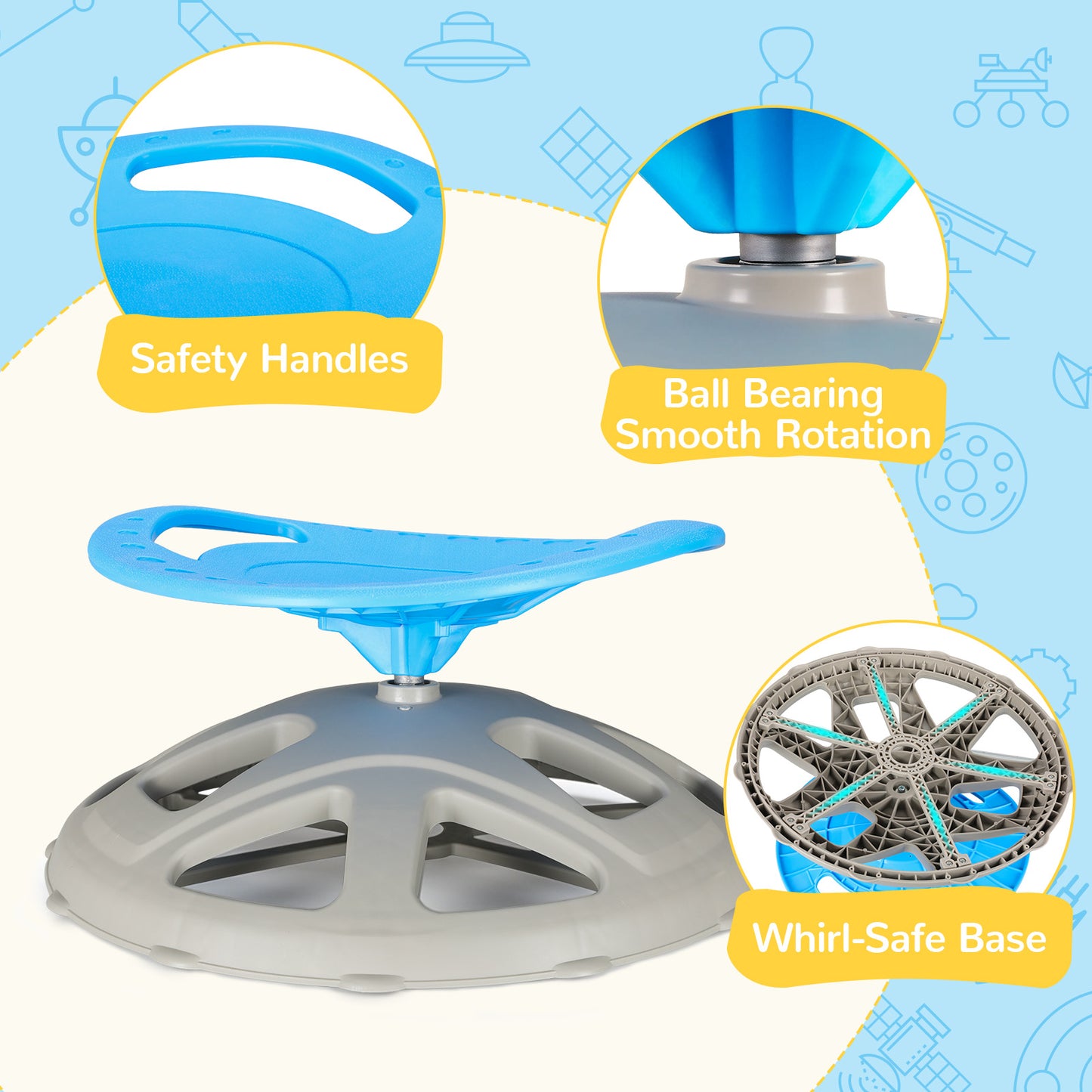 Pirecart Spinning Chair for Autistic Kids, Sit and Spin Autism Toys for Age 3+, Children's Rotating Chair for Kids with Autism, Training Body Coordination