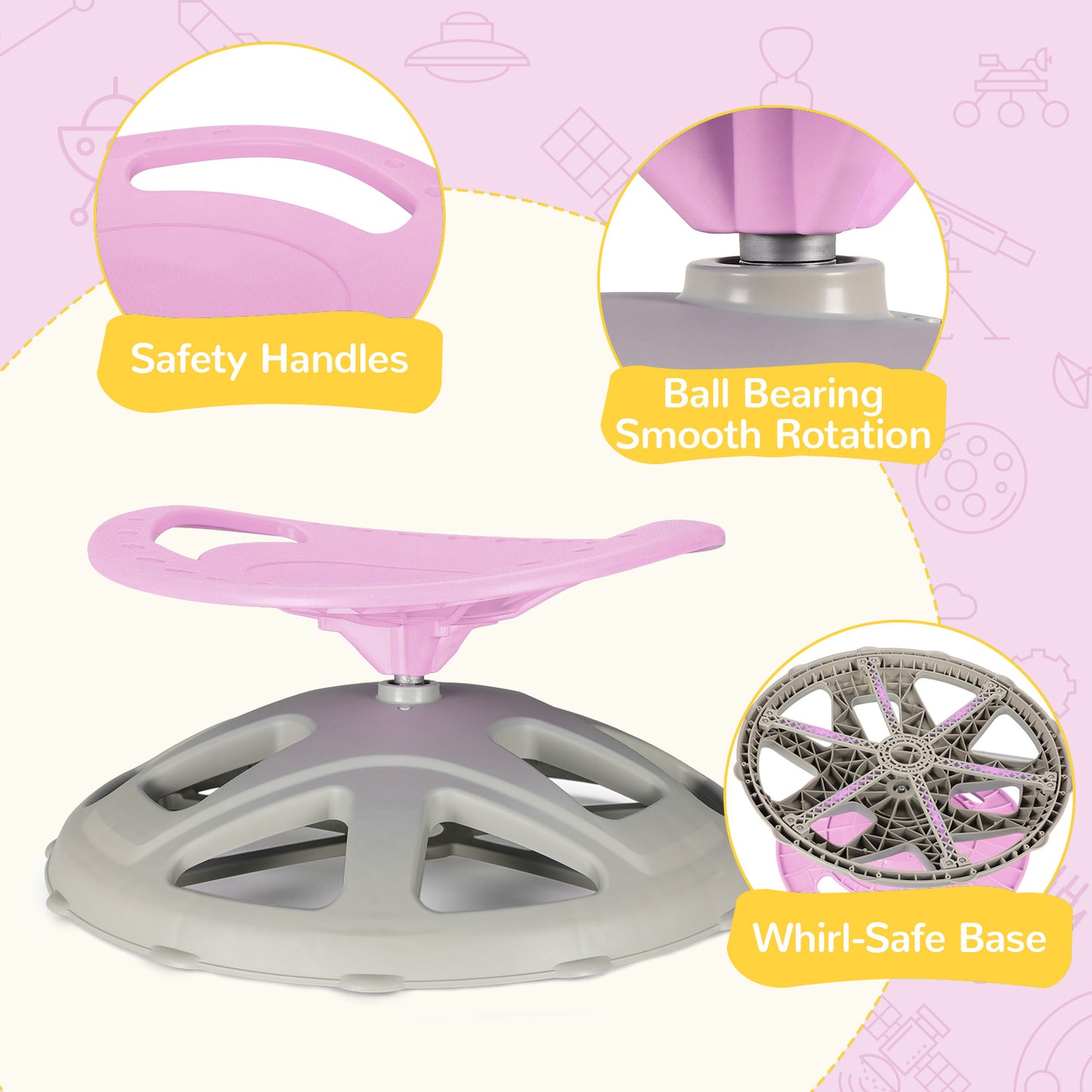 Pirecart Spinning Chair for Autistic Kids, Sit and Spin Autism Toys for Age 3+, Children's Rotating Chair for Kids with Autism, Training Body Coordination