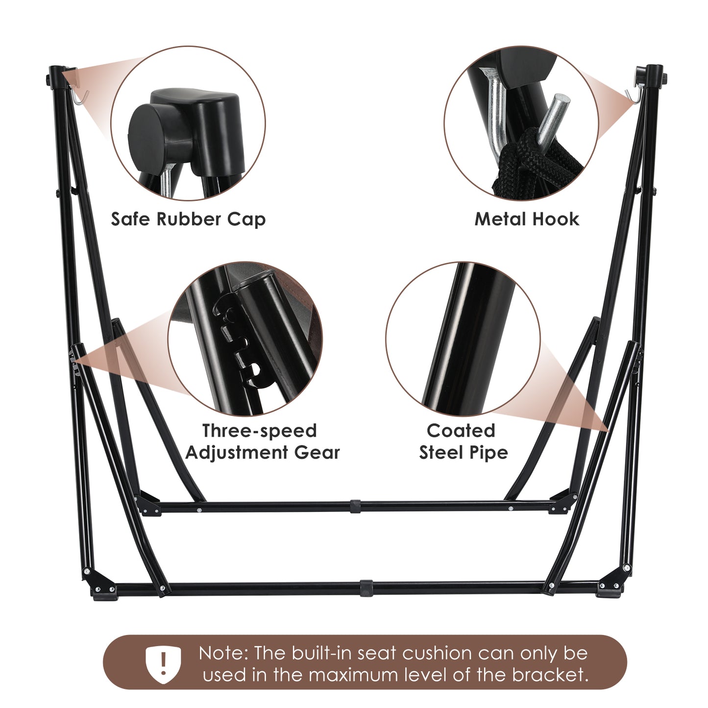 pirecart Hammock with Stand, Outdoor Foldable Hammock Swing Chair