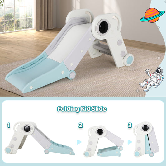 Pirecart Foldable Kids Slide Freestanding Toddler Toy Climbing Slide Playset