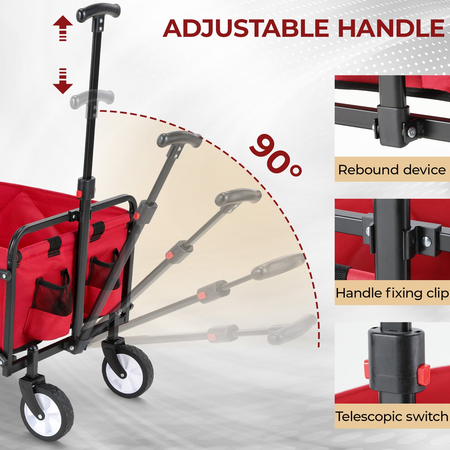 Pirecart 150lbs Capacity Foldable Wagons Carts, Lightweight Portable Utility Shopping Cart with Wheels, Collapsible Grocery Wagon Cart for Grocery, Camping, Shopping, Beach, Garden, Sports