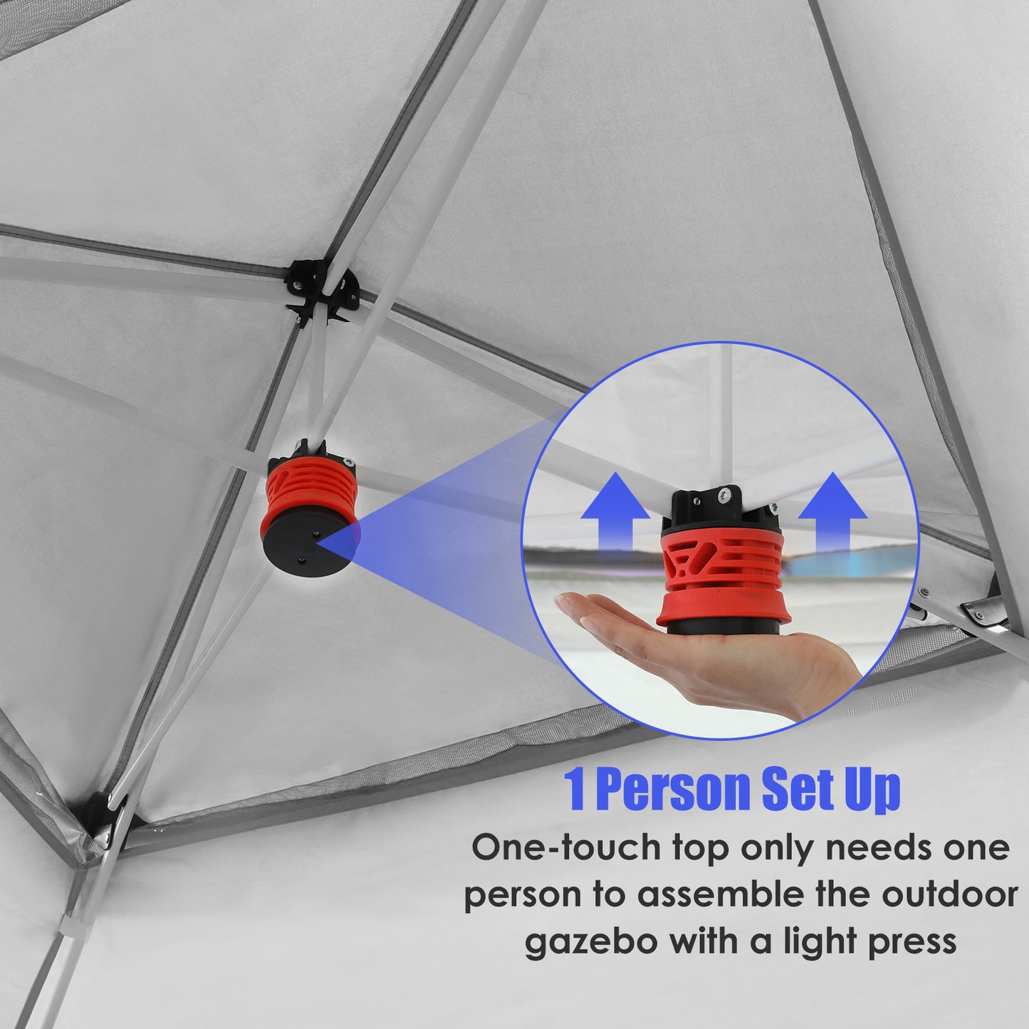 pirecart 11x11 / 13x13 ft Pop Up Gazebo, Outdoor Instant Canopy Tent w/4 Netting Sidewall & Auto Extending Eave, Patio Gazebos Shelter