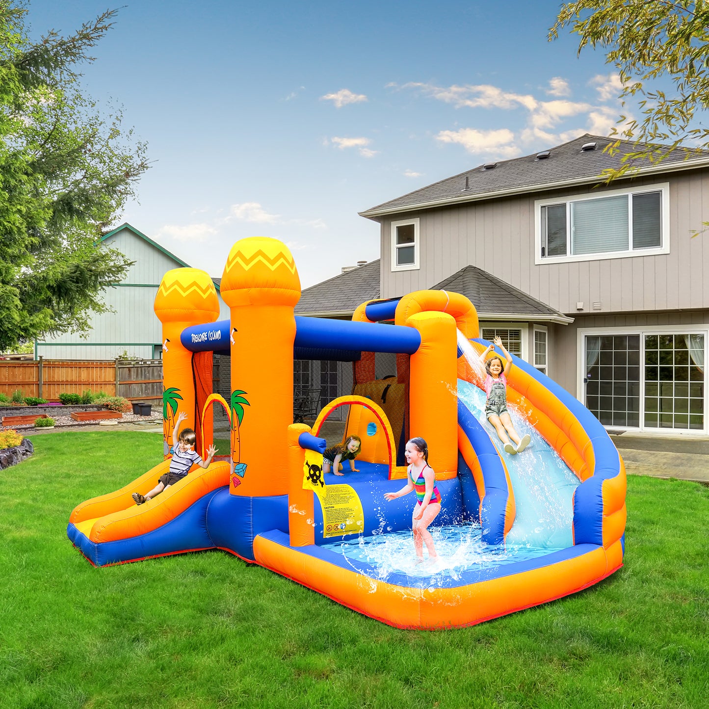 pirecart Kids Inflatable Bounce Castle Outdoor/Indoor Bouncy House Water Park with Blower