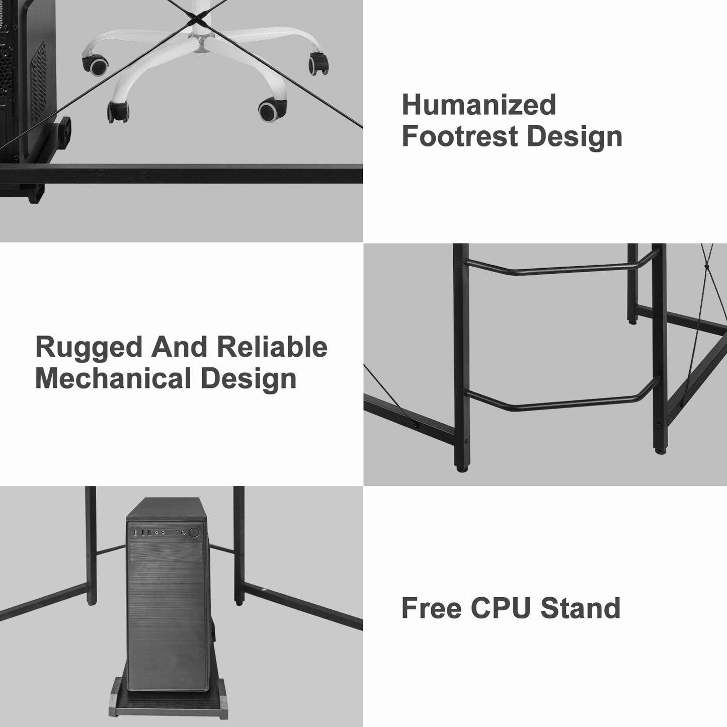 pirecart L-Shaped Computer Desk, L Shaped Desk for Home Office with Monitor Stand