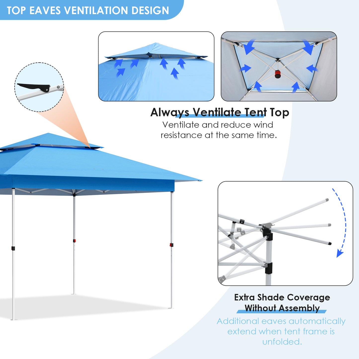 pirecart 12' x 12' Easy Set-up Canopy Tent One Person Folding Commercial Shelter w/Upgraded Wheeled Bag