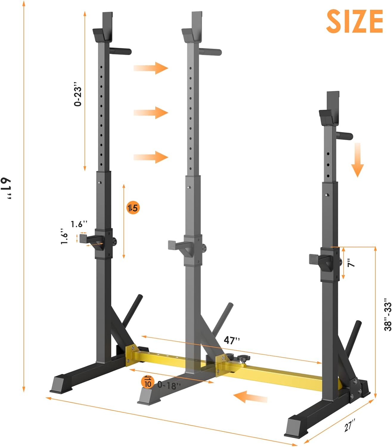 pirecart Squat Rack Stand, Home Gym Weight Lifting Rack, Weight Bench Press Rack