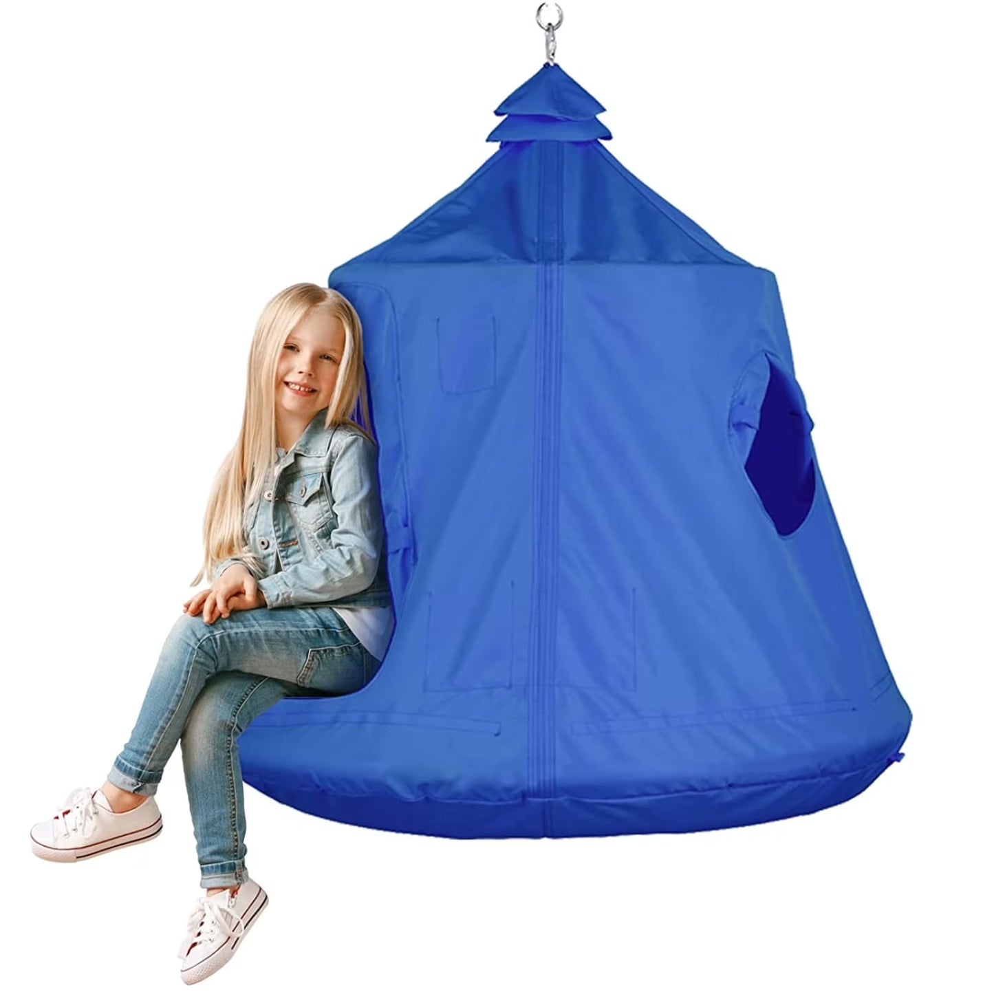 pirecart Kids Hanging Tree Tent, Portable Indoor Outdoor Hanging Tent w/ Lights String