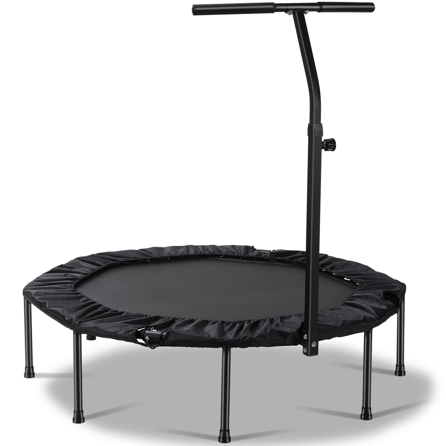 pirecart 50" Foldable Trampoline with Adjustable Handle Bar, Fitness Rebounder Exercise Trampoline for Adults, Max Load 330lbs