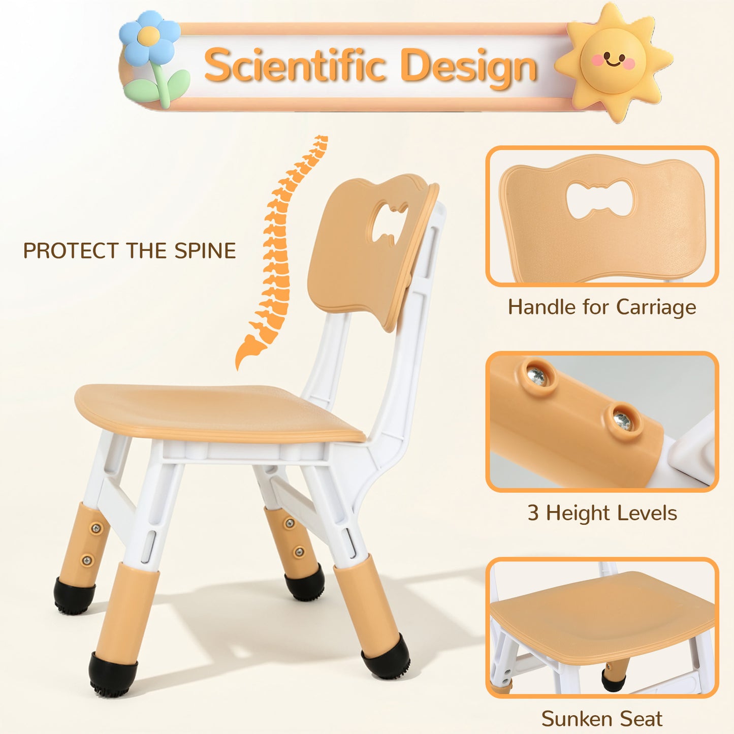 Pirecart Kids Table and 2 Chairs Set, Height Adjustable Children Multi Activity Table and Chair Set, Non-Slip Legs & Graffiti Desktop, for Drawing, Reading, Studying