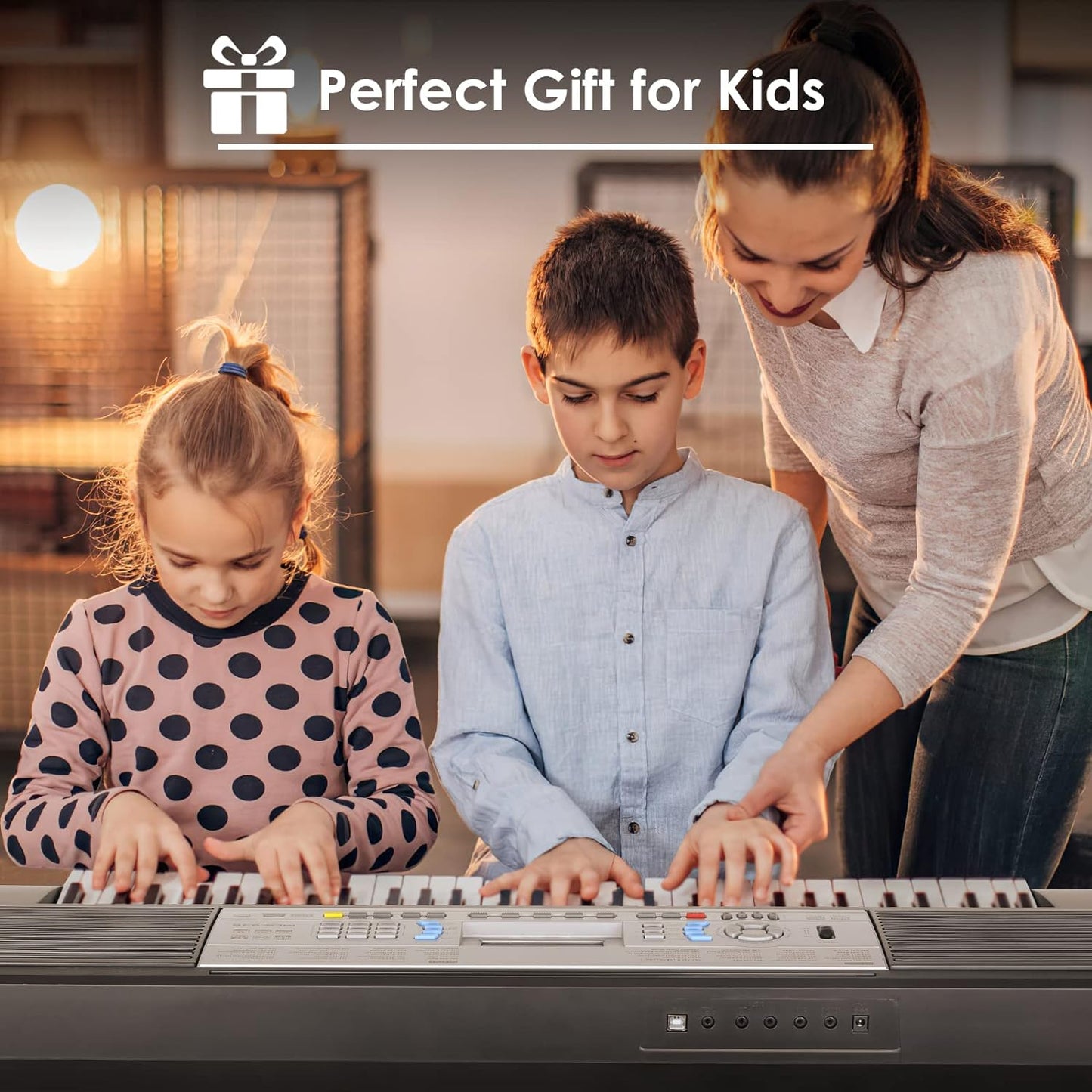 pirecart 61 Key Keyboard Piano Electric Piano Keyboard for Beginners with X-Stand and Stool