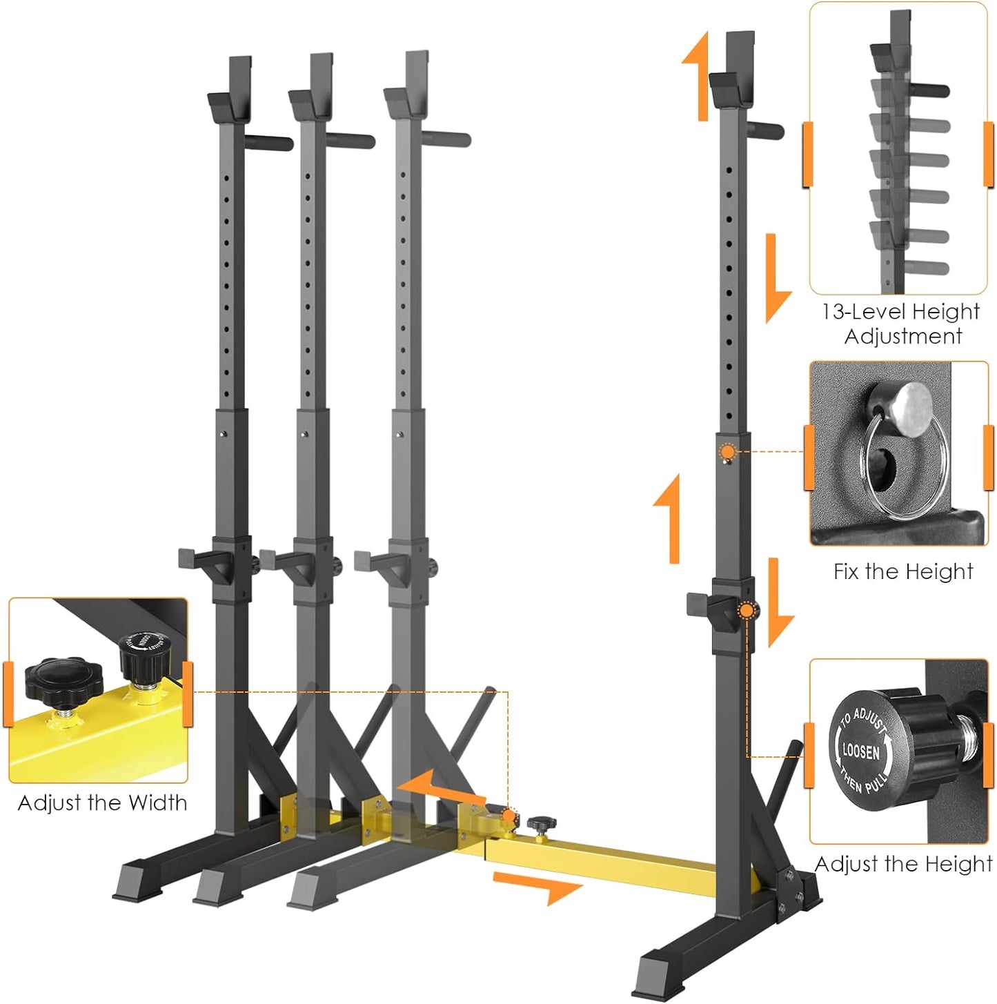 pirecart Squat Rack Stand, Home Gym Weight Lifting Rack, Weight Bench Press Rack