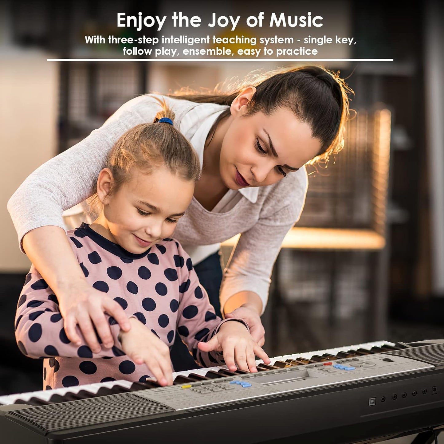 pirecart 61 Key Keyboard Piano Electric Piano Keyboard for Beginners with X-Stand and Stool