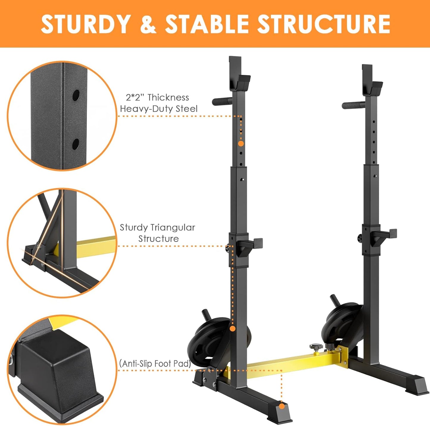 pirecart Squat Rack Stand, Home Gym Weight Lifting Rack, Weight Bench Press Rack