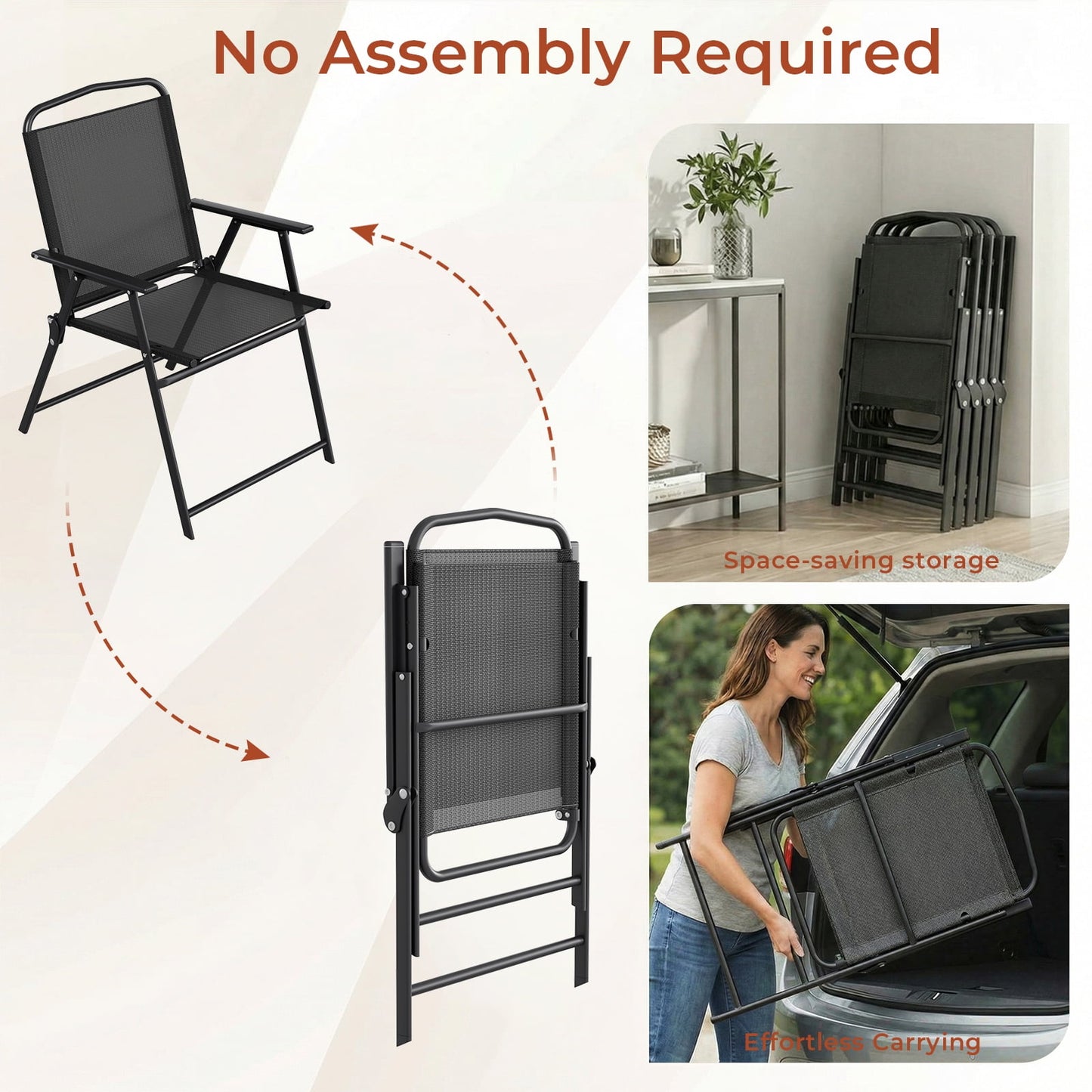 Pirecart Patio Chairs Set of 2, Outdoor Foldable Chairs w/ Breathable Textilene & Steel Frame, Patio Dining Chairs with Armrests & Crossbar, All Weather for Deck, Garden, Pool