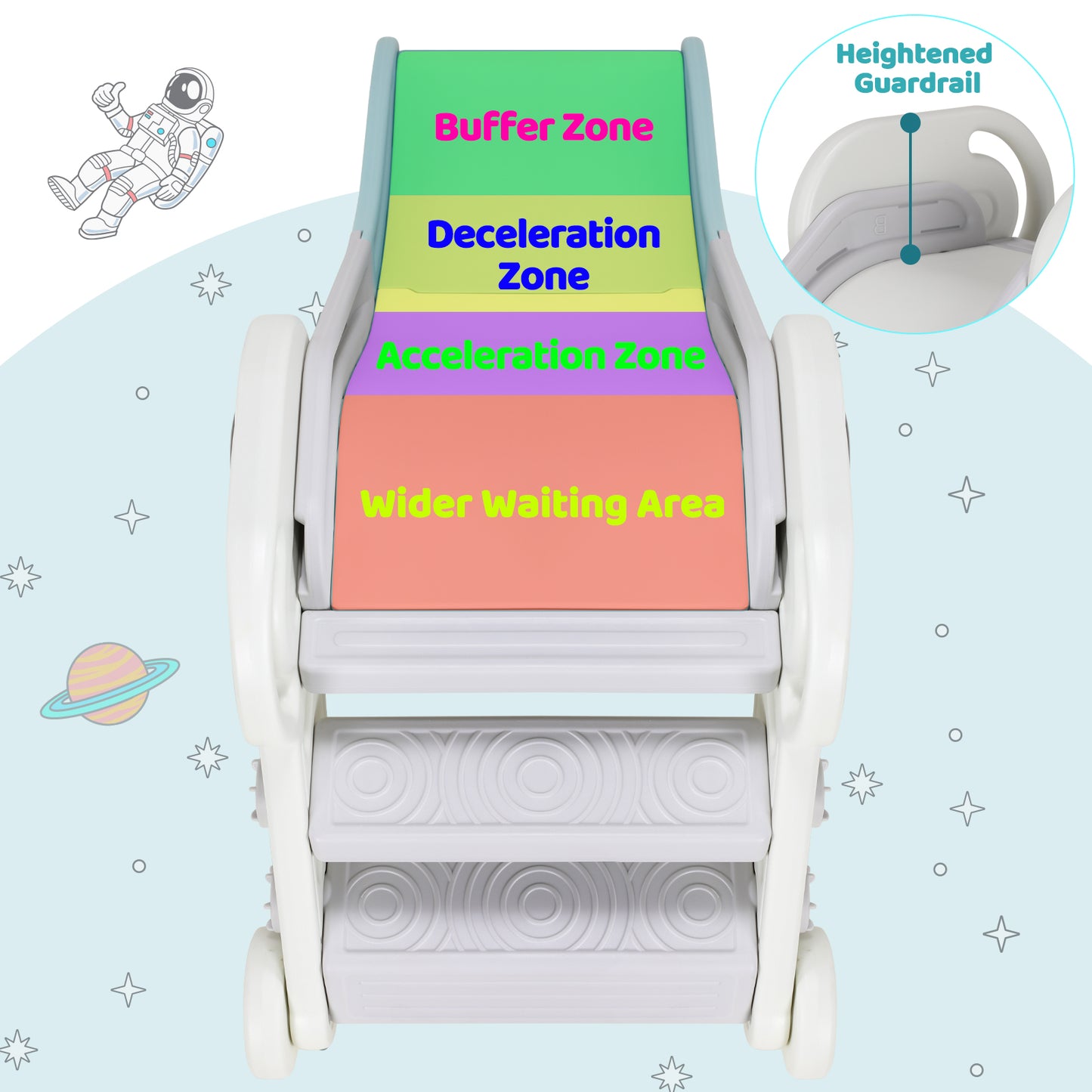 Pirecart Foldable Kids Slide Freestanding Toddler Toy Climbing Slide Playset