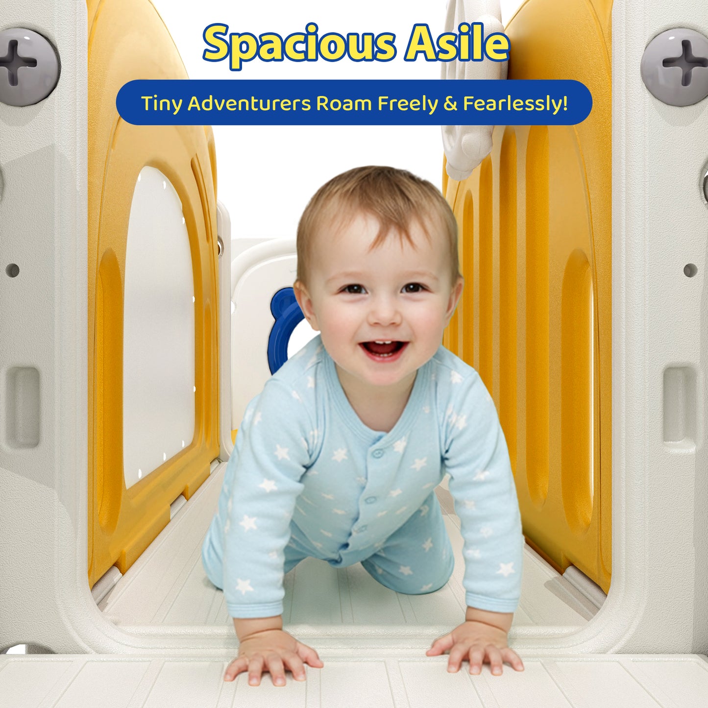 Pirecart 10-in-1 Kids Slide, Indoor Outdoor Toddler Slide Playground with Drawing Board, Basketball Hoop, Tunnel & Storage for Playroom, Kindergarten, Backyard, Gift for Children Age 3+