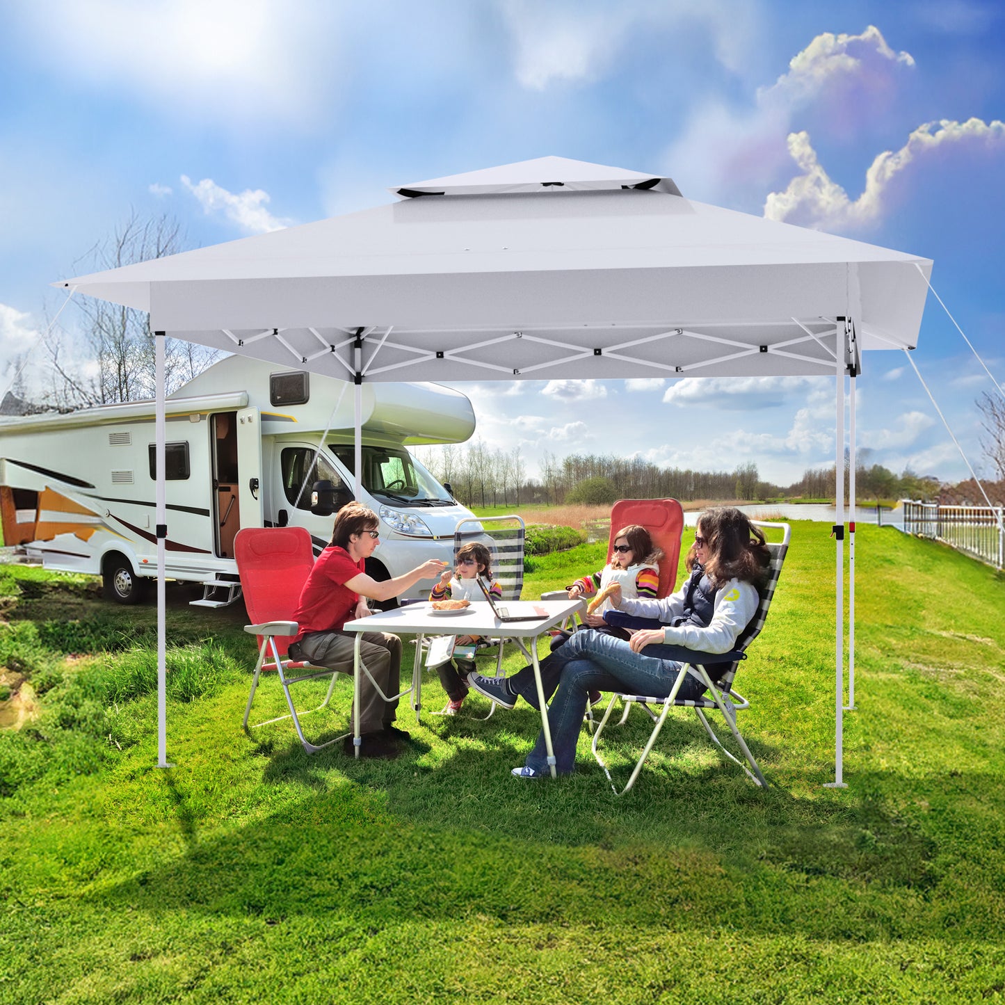 pirecart 12' x 12' Pop up Canopy Tent One Person Folding Commercial Shelter for Party, Camping