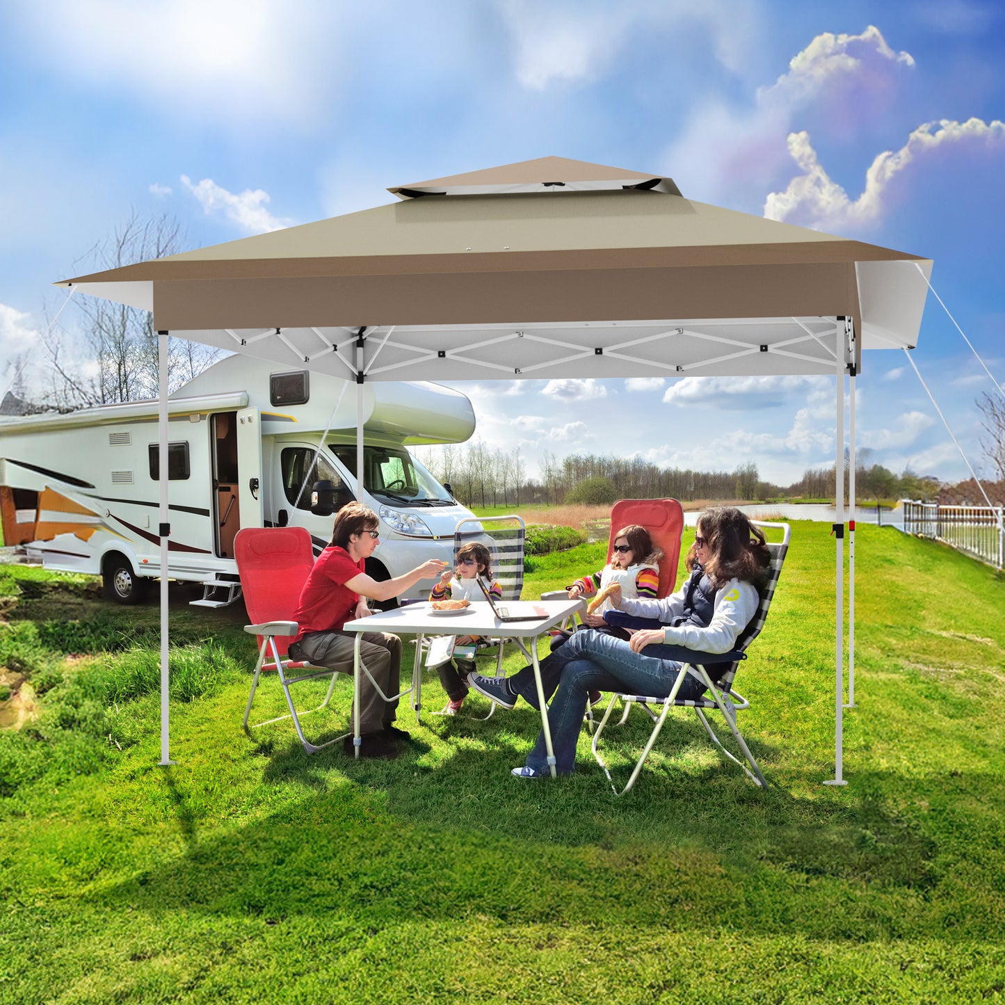 pirecart 12' x 12' Canopy Tent Outdoor Pop up Gazebo Canopy Shelter for Party, Camping