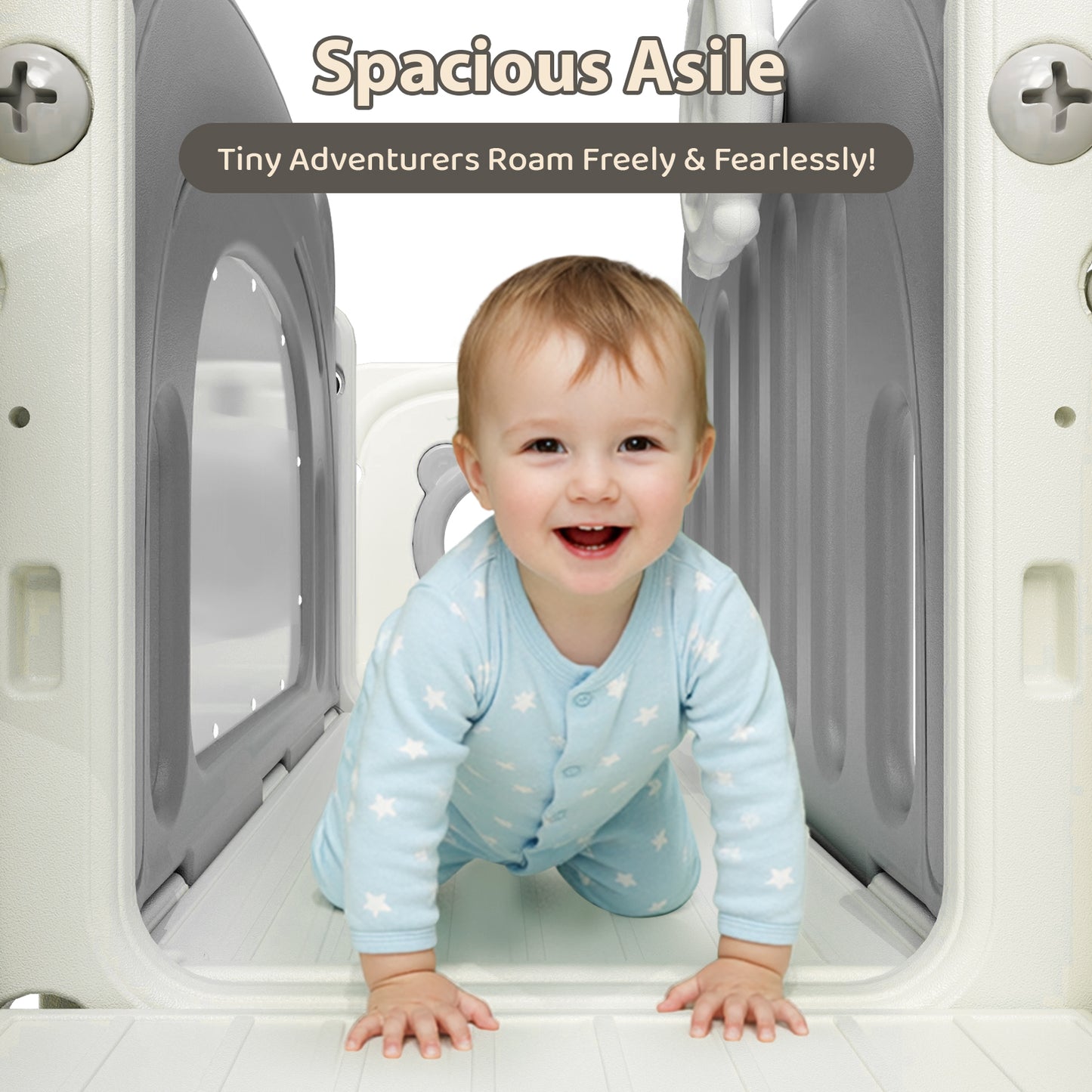 Pirecart 10-in-1 Kids Slide, Indoor Outdoor Toddler Slide Playground with Drawing Board, Basketball Hoop, Tunnel & Storage for Playroom, Kindergarten, Backyard, Gift for Children Age 3+