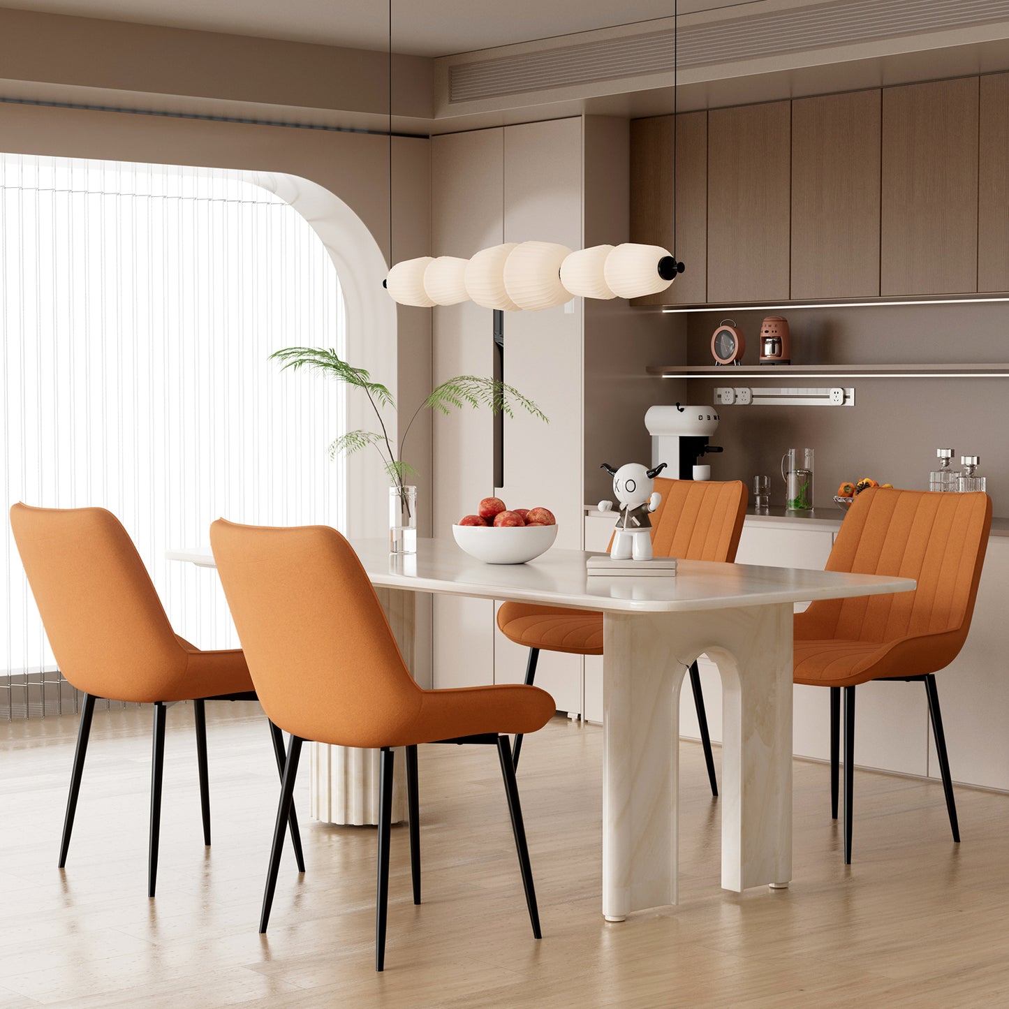 Pirecart High Back Dining Room Chairs, Set of 2/4 PU Leather Dining Chairs with Thick Cushions, Wide Padded Seat, Metal Legs for Kitchen, Living Room