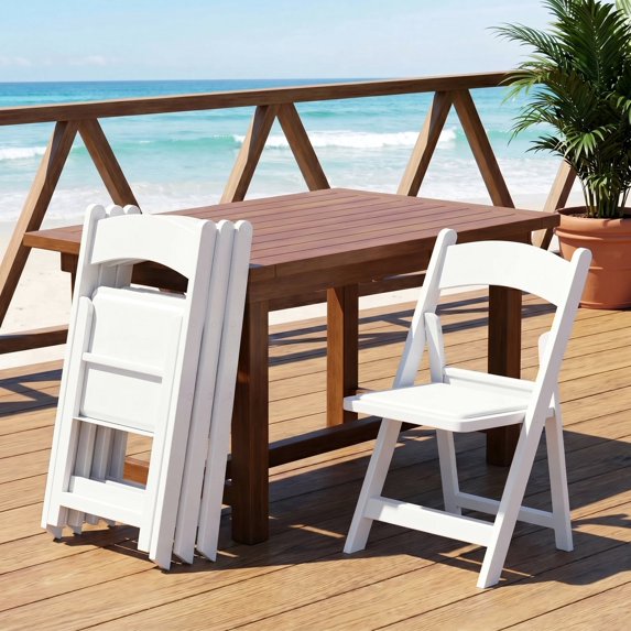 Pirecart 4 PCS Resin Folding Chairs, Lightweight Padded Patio Chairs for Events, Parties, Weddings, All Weather, 1000 lbs Capacity
