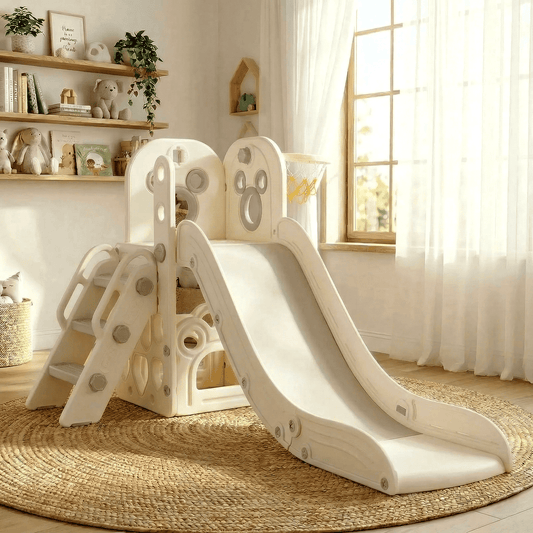 pirecart 4 in 1 Toddler Slide, Kids Climber Slide with Basketball Hoop and Ball