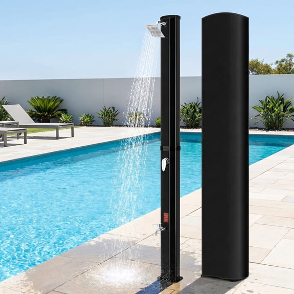 pirecart 16 Gallons Outdoor Solar Heating Shower with Adjustable Shower & Cover