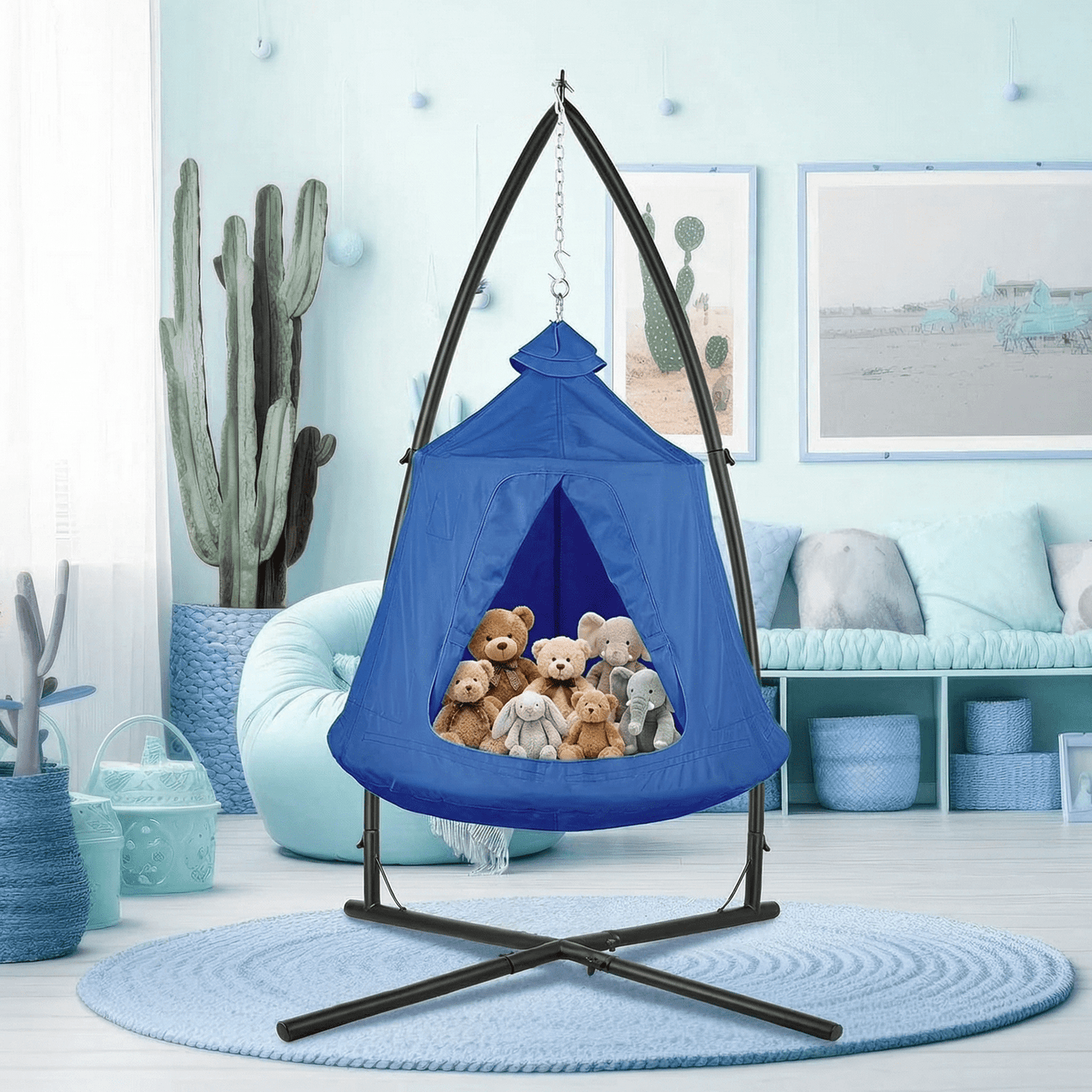 pirecart Hammock Chair Stand with Swing Chair Hanging Tree Tent Canopy with Steel Frame