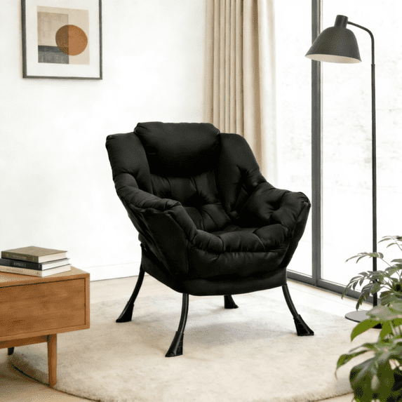 Pirecart Lazy Chair Large Accent Chair, Modern Reading Chair with Side Pocket, Comfy Living Room Chair, Lounge chair for Bedroom, Dorm