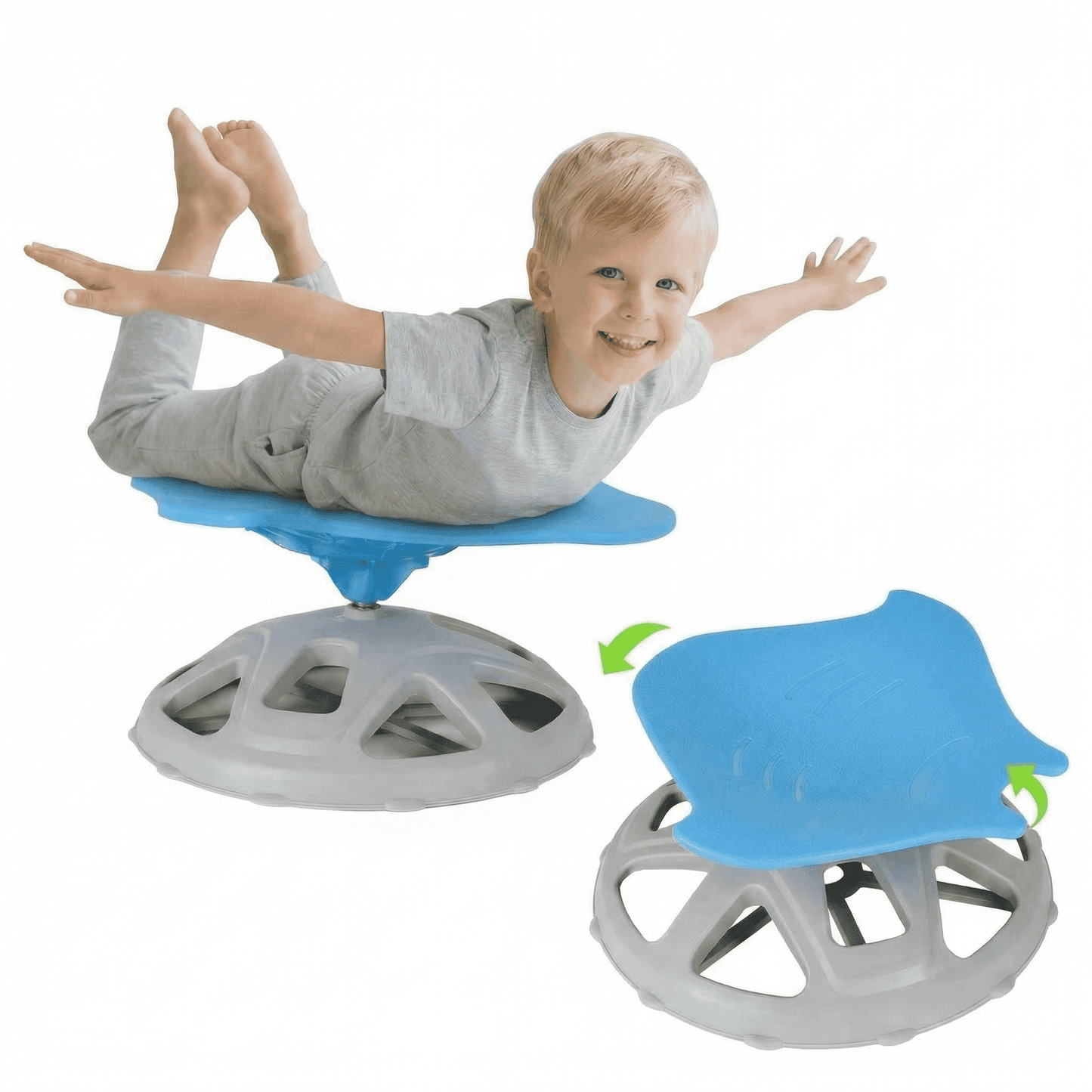 Pirecart Manta-Shaped Spinning Chair for Autistic Kids, Sensory Swivel Chair for Training Body Coordination, Sit and Spin Toys W/ Upgraded Base for ADHD Child
