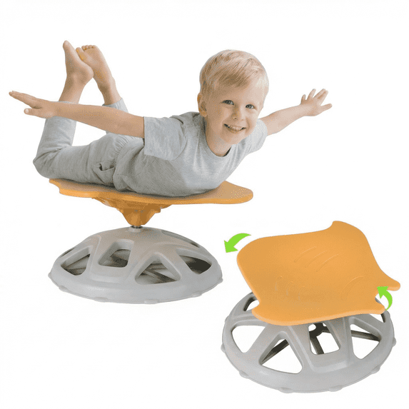 Pirecart Manta-Shaped Spinning Chair for Autistic Kids, Sensory Swivel Chair for Training Body Coordination, Sit and Spin Toys W/ Upgraded Base for ADHD Child