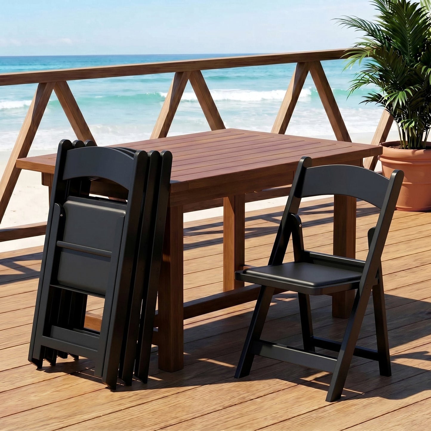 Pirecart 4 PCS Resin Folding Chairs, Lightweight Padded Patio Chairs for Events, Parties, Weddings, All Weather, 1000 lbs Capacity