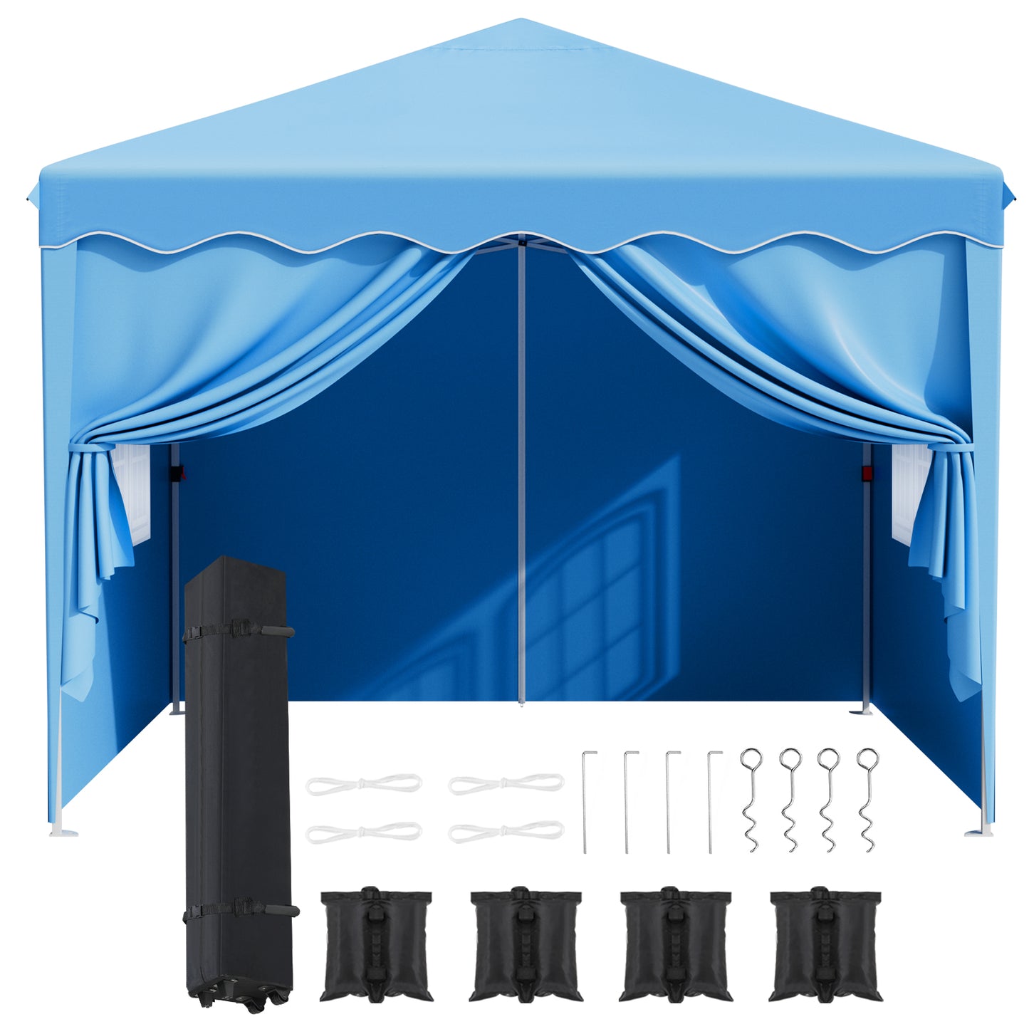 pirecart 10'x10' Pop Up Canopy, Large Commercial Tent with 4 Removable Sidewalls