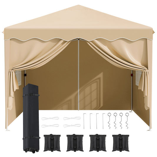 pirecart 10'x10' Pop Up Canopy, Large Commercial Tent with 4 Removable Sidewalls