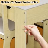 pirecart Kids Table and Chair Set, Wooden Toddler Activity Table with Storage Boxes