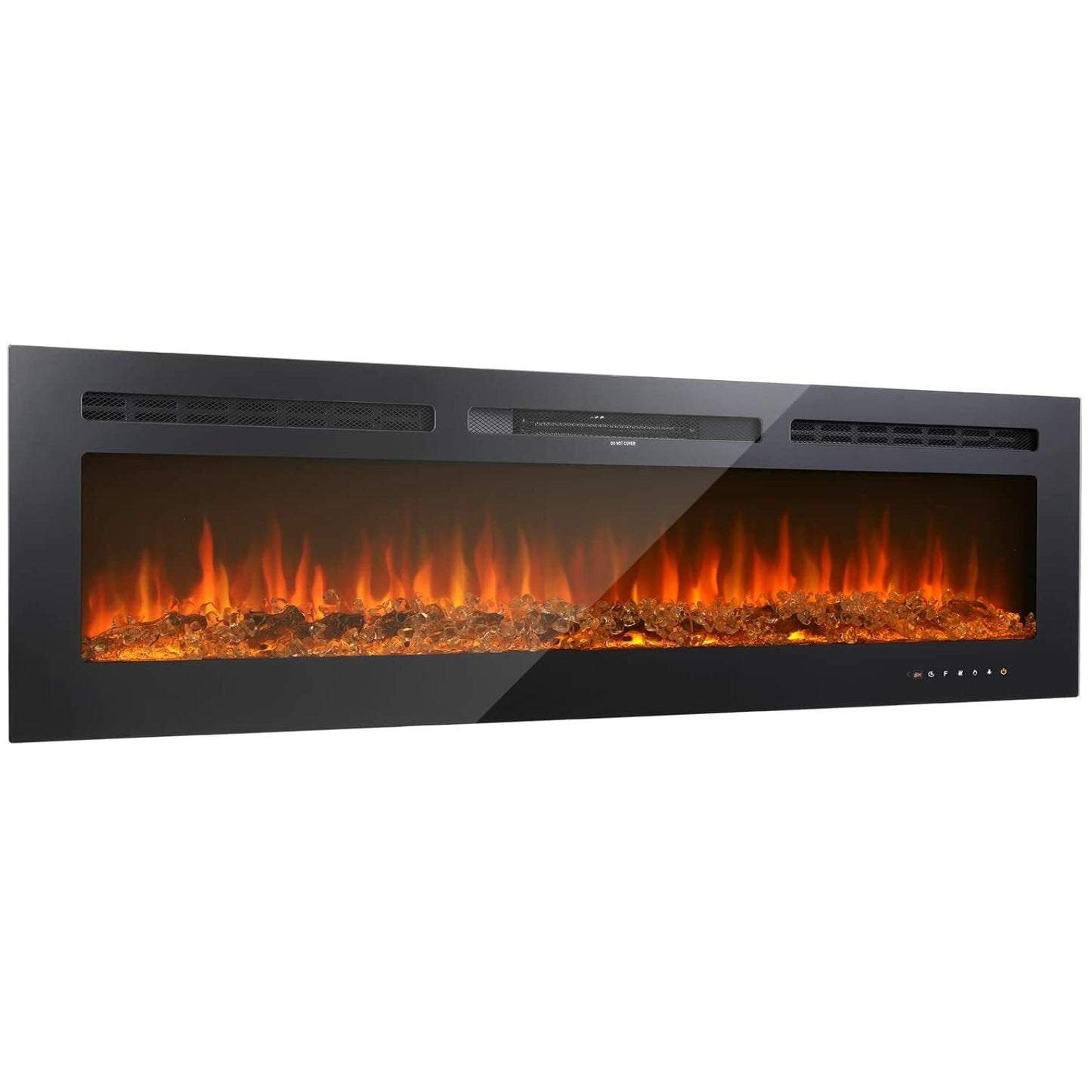 pirecart 60 inches Electric Fireplace Insert and Wall Mounted with Multicolor Flame