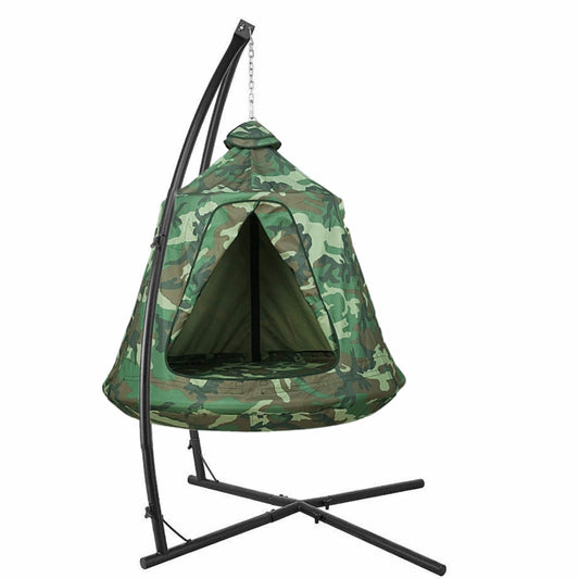 pirecart Hammock Chair Stand with Swing Chair Hanging Tree Tent Canopy with Steel Frame